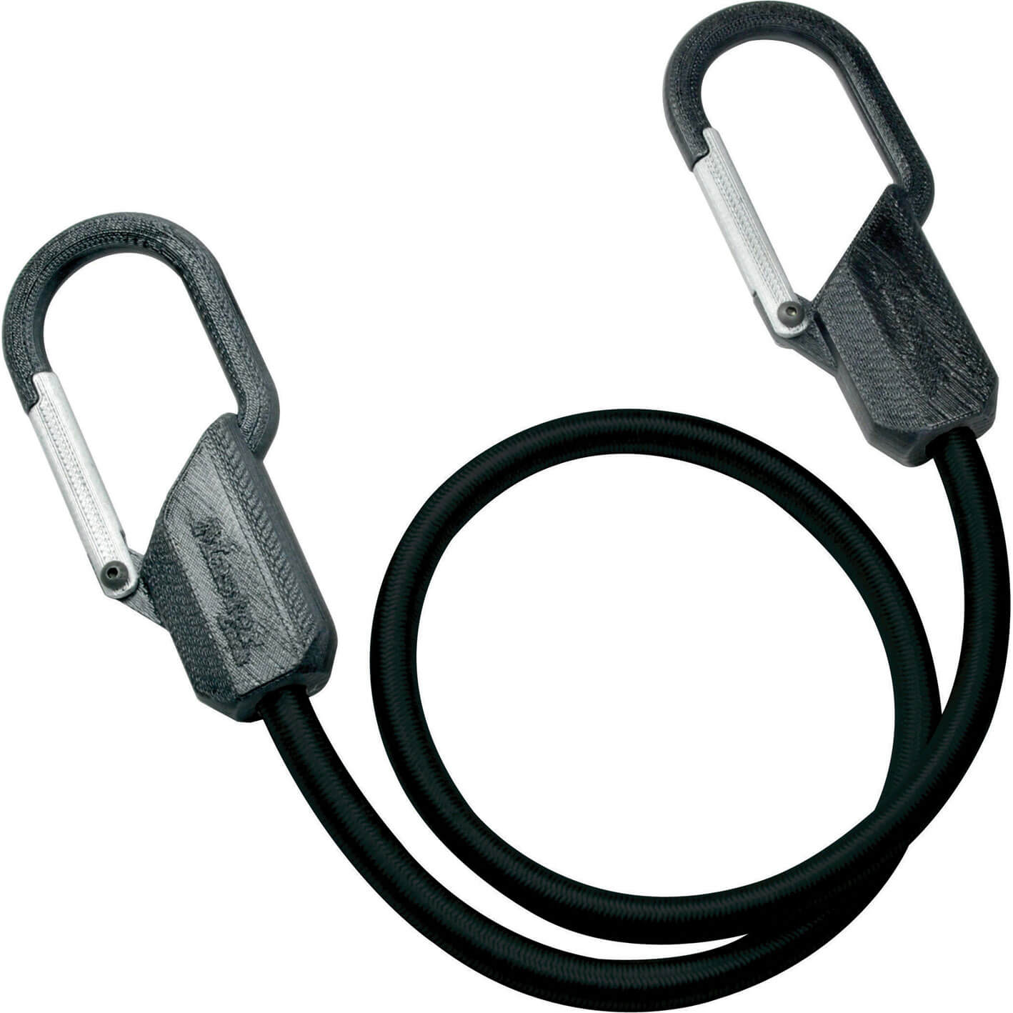 Image of masterlock 12 metre bungee cord carabiner black 40kg capacity