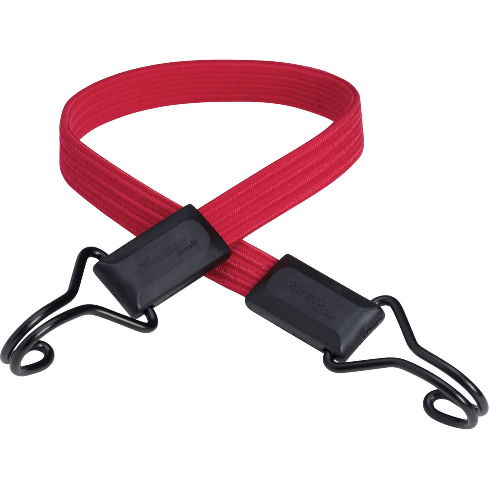 Image of MasterLock Double Hook Flat Bungee Cord Red 600mm