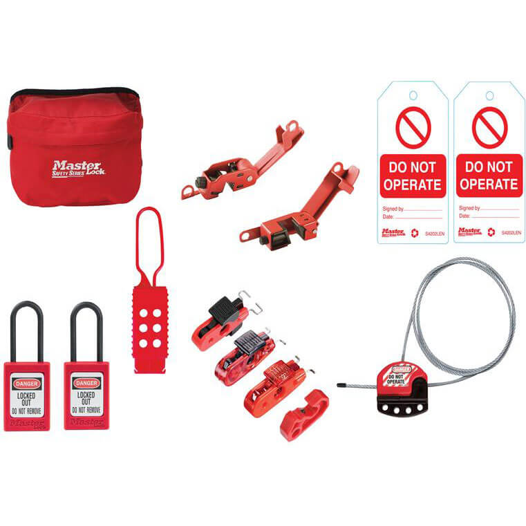 Image of Masterlock 13 Piece General Maintaince Lockout and Tagout Kit