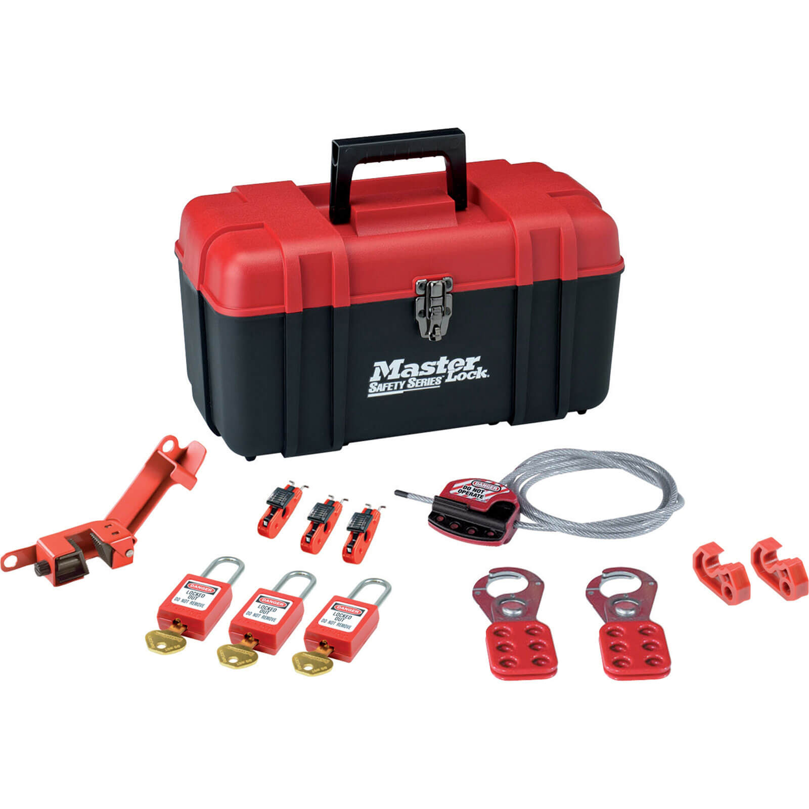 Image of MasterLock 12 Piece Lockout Toolbox Kit for Valve and Electrical Devices