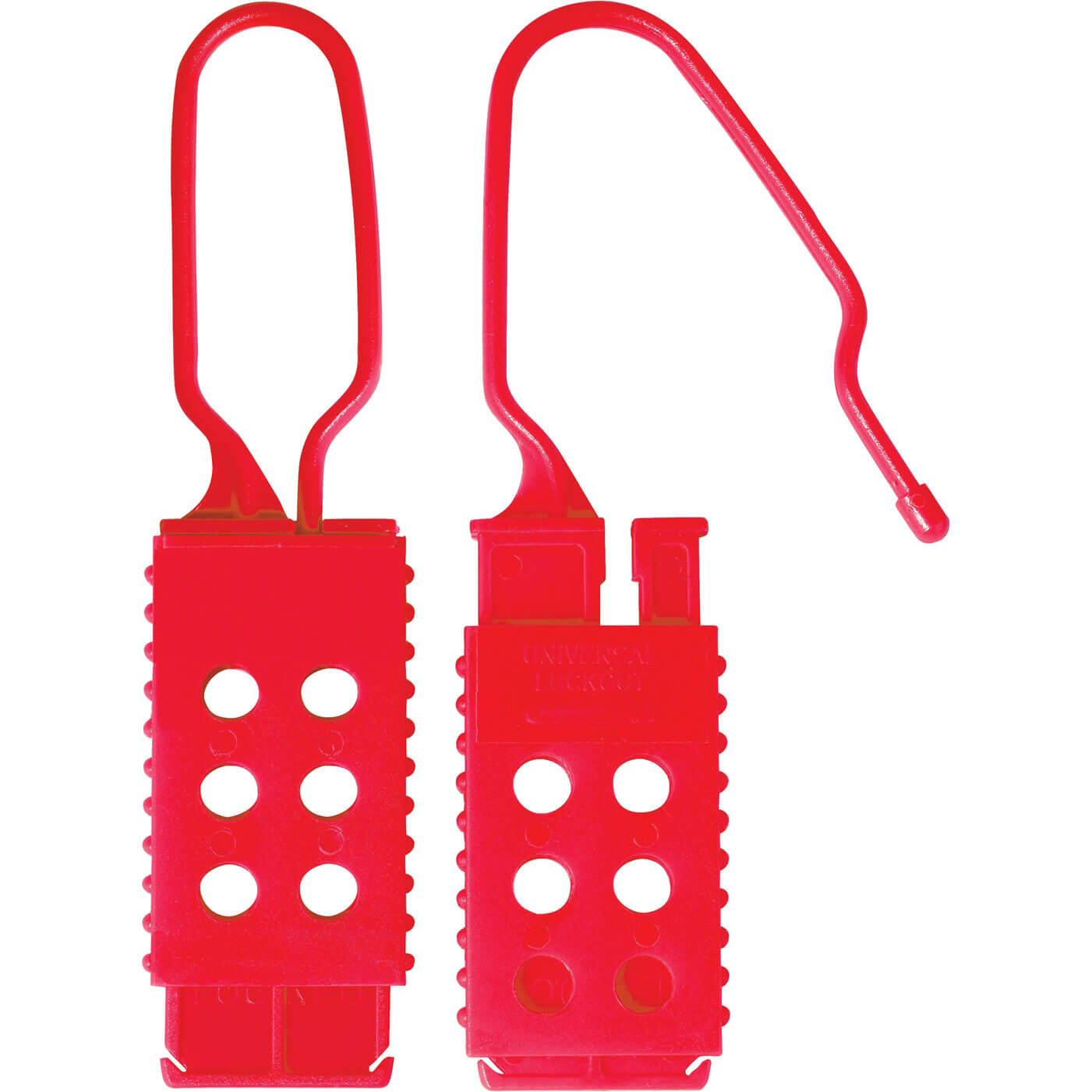 Image of MasterLock Non Conductive Lockout Nylon Hasp Red