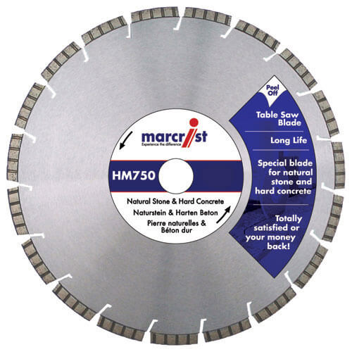 Image of Marcrist HM750 350mm x 25mm Diamond Cutting Disc for Building Materials Concrete and Natural Stone