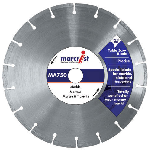 Image of Marcrist MA750 250mm x 25mm Diamond Cutting Disc for Marble and Slate