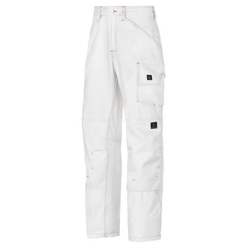 Image of Snickers Mens Painters Basic Trousers White 30 Waist 32 Leg