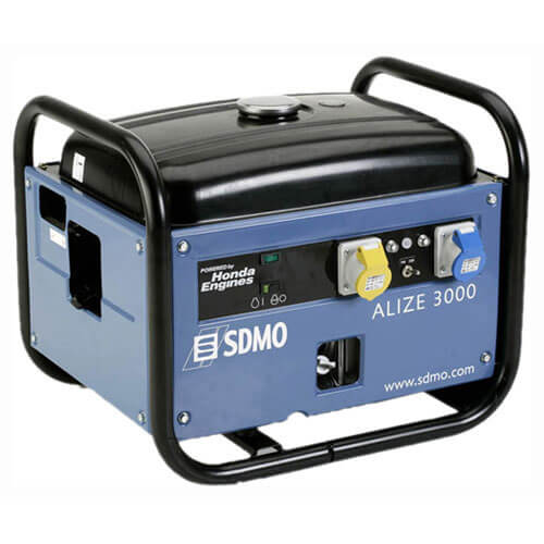 Image of SDMO ALIZE 3000 Long Run Quiet Portable Petrol Generator 28 Kw 35 Kva with Honda GX200 Engine