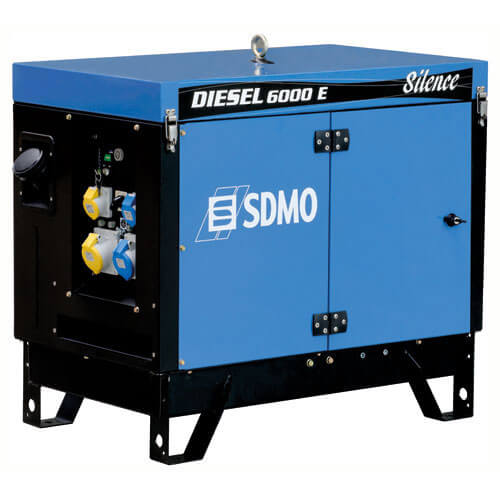 Image of SDMO DIESEL 6000E Electric Start Canopied Diesel Generator 55 Kw 65 Kva with Kohler KD440 Engine