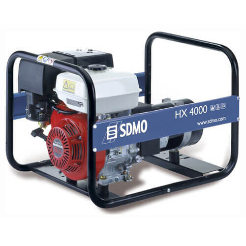 Image of SDMO HX 4000 Portable Petrol Generator 4 Kw 45 Kva with Honda GX270 Engine