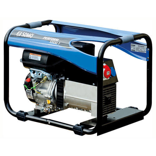 Image of SDMO PERFORM 5500T 3 Phase Portable Petrol Generator 56 Kw 7Kva with Kohler CH395 Engine