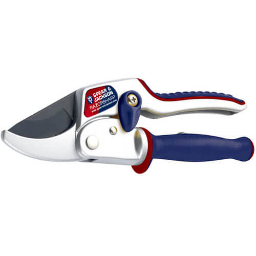 Image of Spear and Jackson Razorsharp Advance Ratchet Action Anvil Secateurs with Ergo Twist Handle Max Cut 15mm