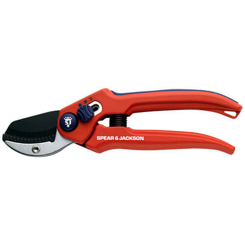 Image of Spear and Jackson Razorsharp Advantage Adjustable Width Anvil Secateurs Max Cut 15mm