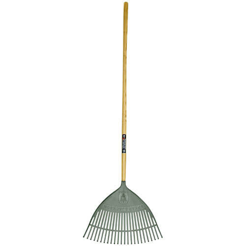 Image of Spear and Jackson Neverbend Carbon Plastic Leaf Rake with 1219mm Wooden Handle