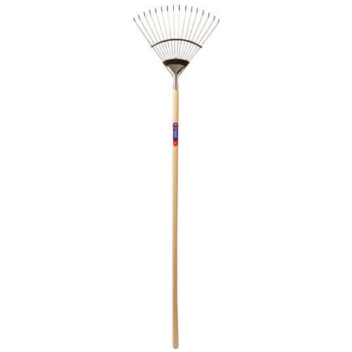 Image of Spear and Jackson Neverbend Stainless Steel Flexo Lawn Rake with 1370mm Handle