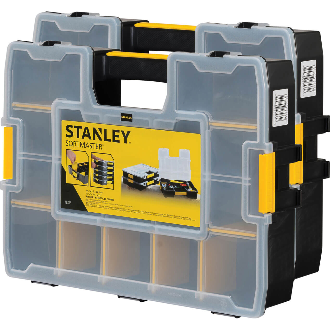 Image of Stanley FatMax Sort Master Multi Compontent Organiser Box Pack of 2