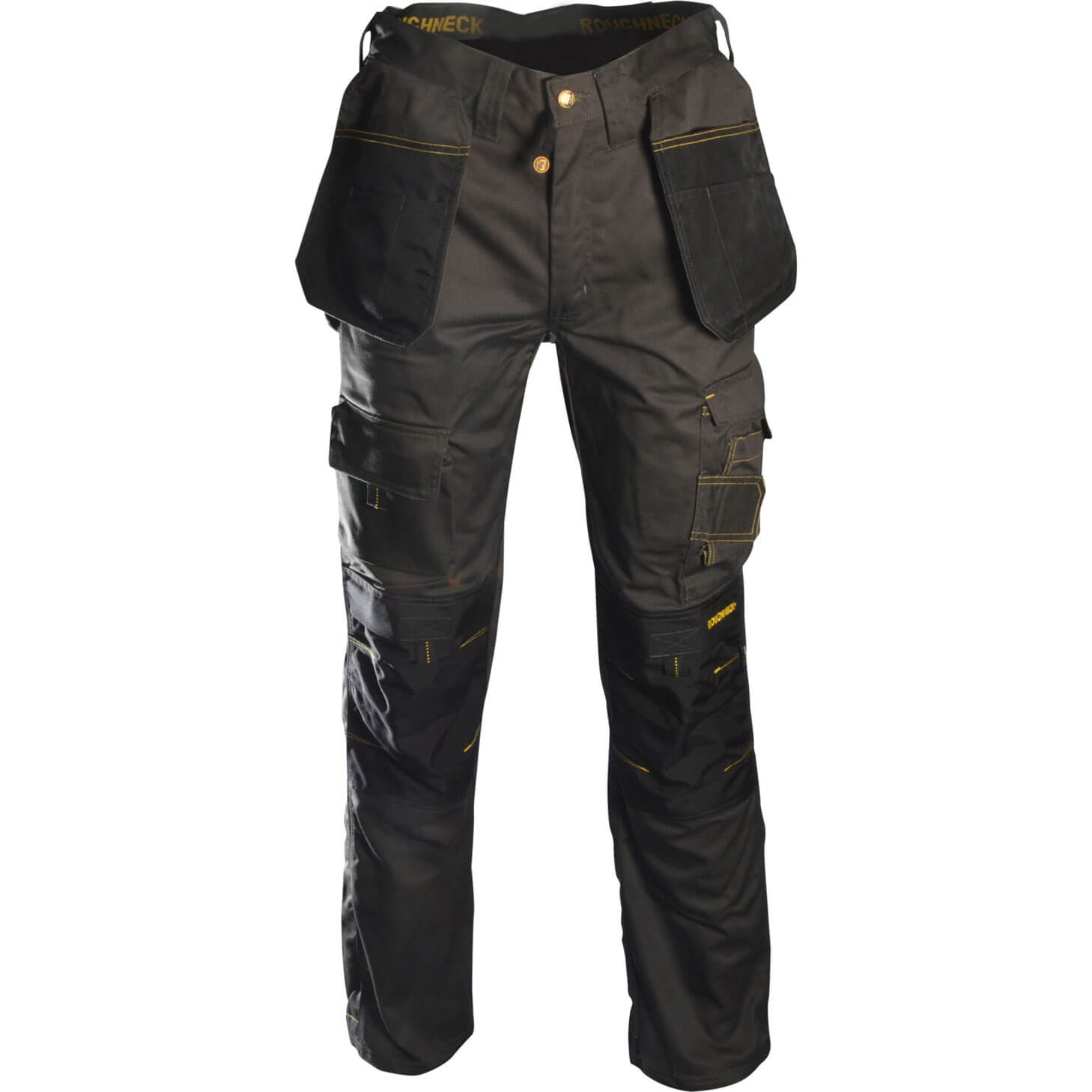 Image of Roughneck Mens Holster Trousers Black Grey 32 Waist 33 Leg