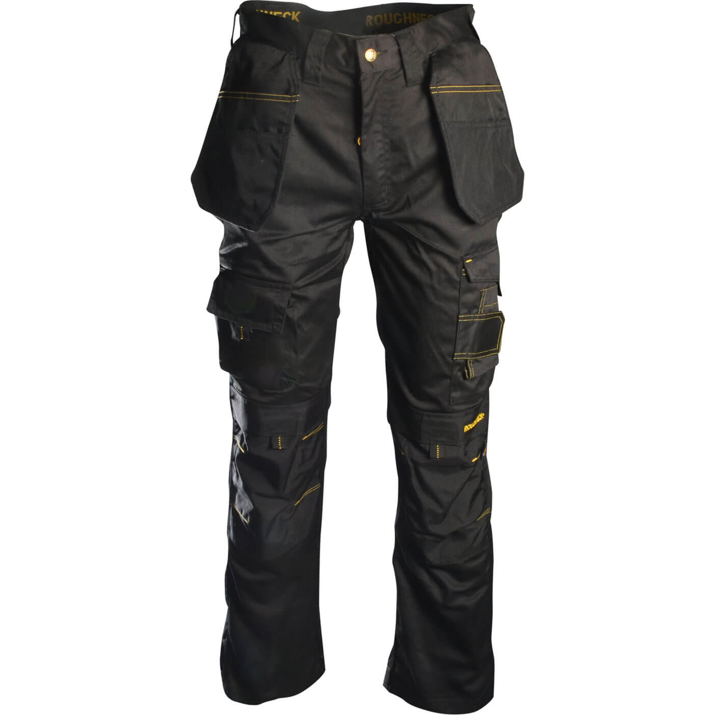 Image of Roughneck Mens Black Holster Trousers Black 40 Waist 31 Leg