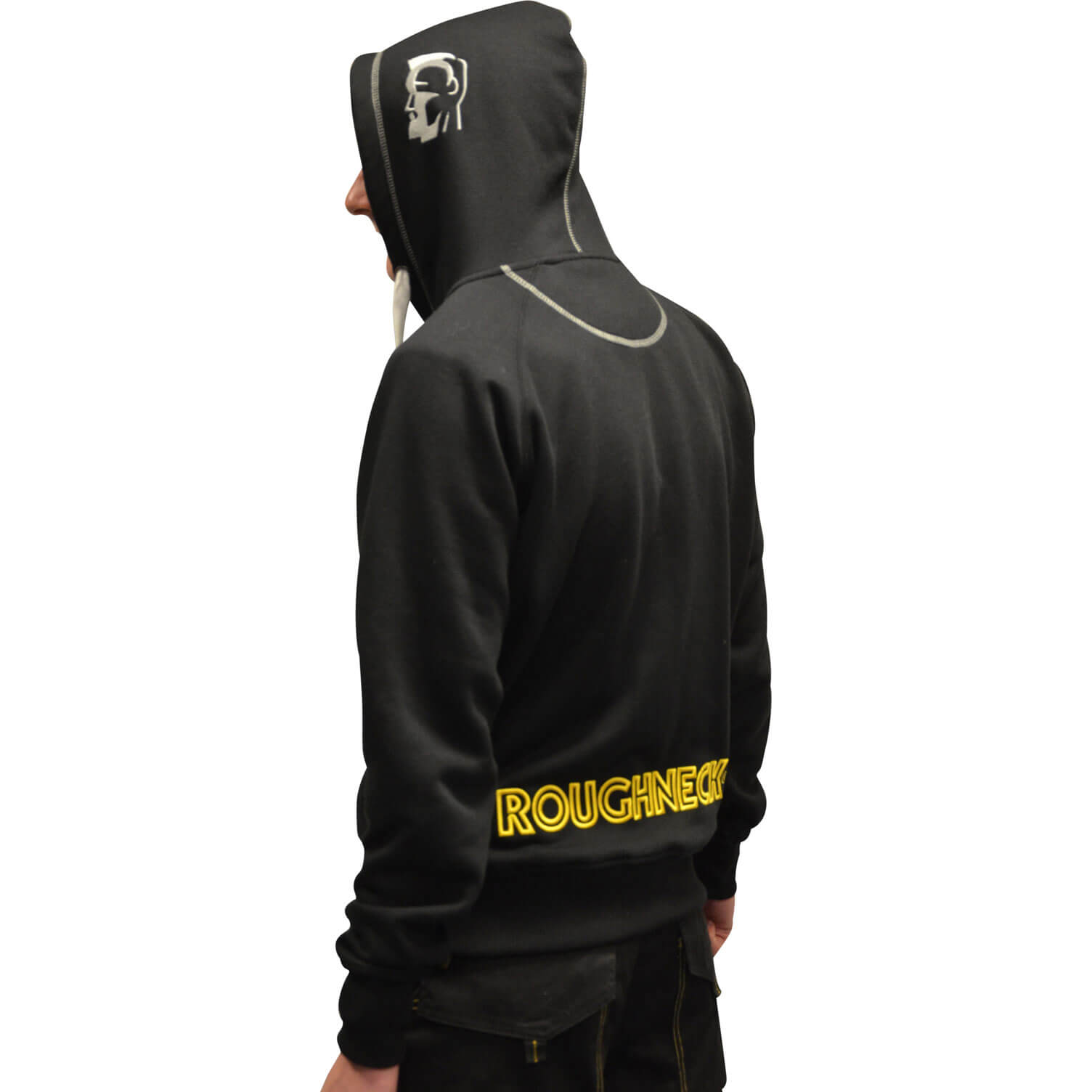 Image of Roughneck Zip Hooded Sweatshirt Black Grey Large