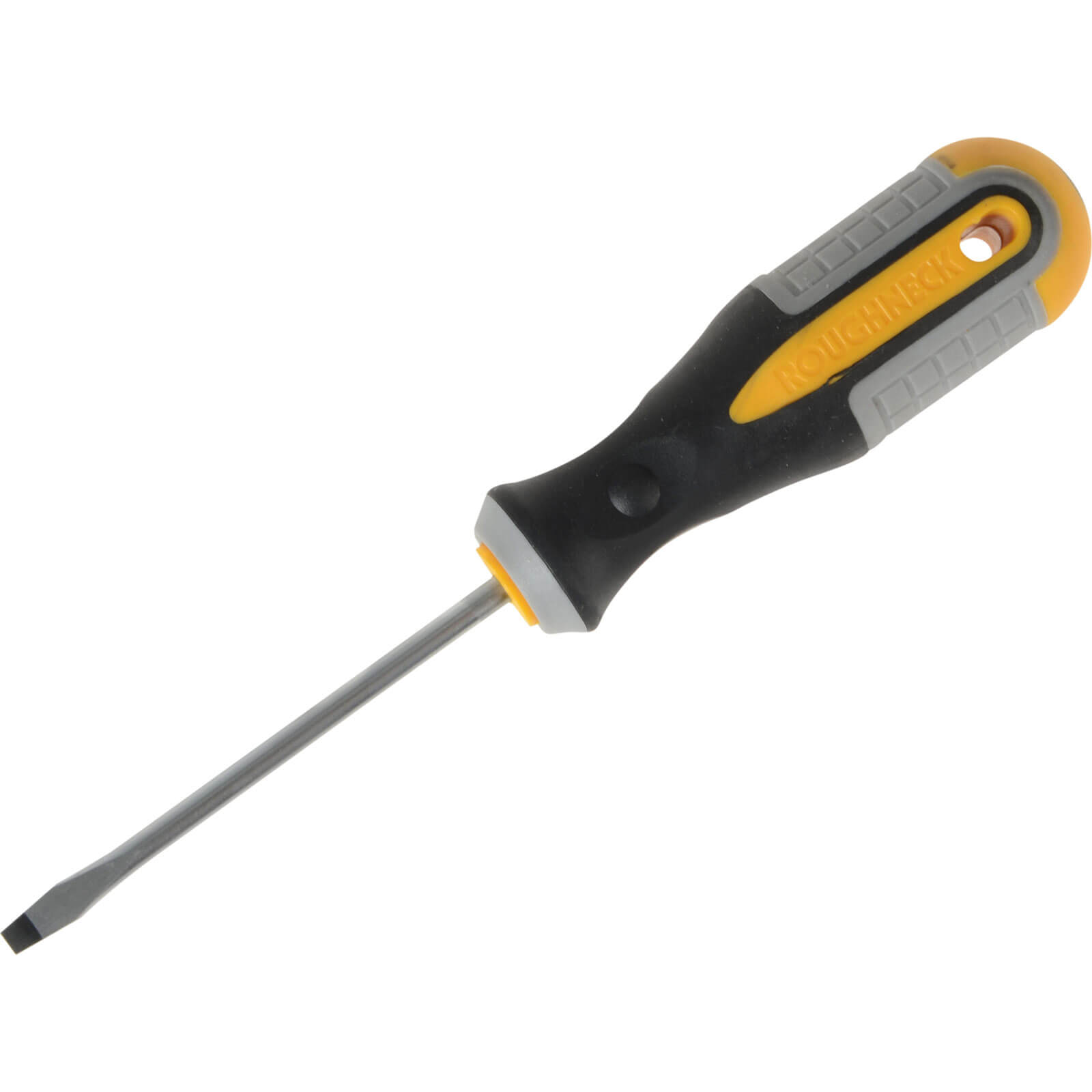 Image of Roughneck 4 x 75mm Magnetic Tip Slotted Flared Screwdriver with Soft Grip Handle