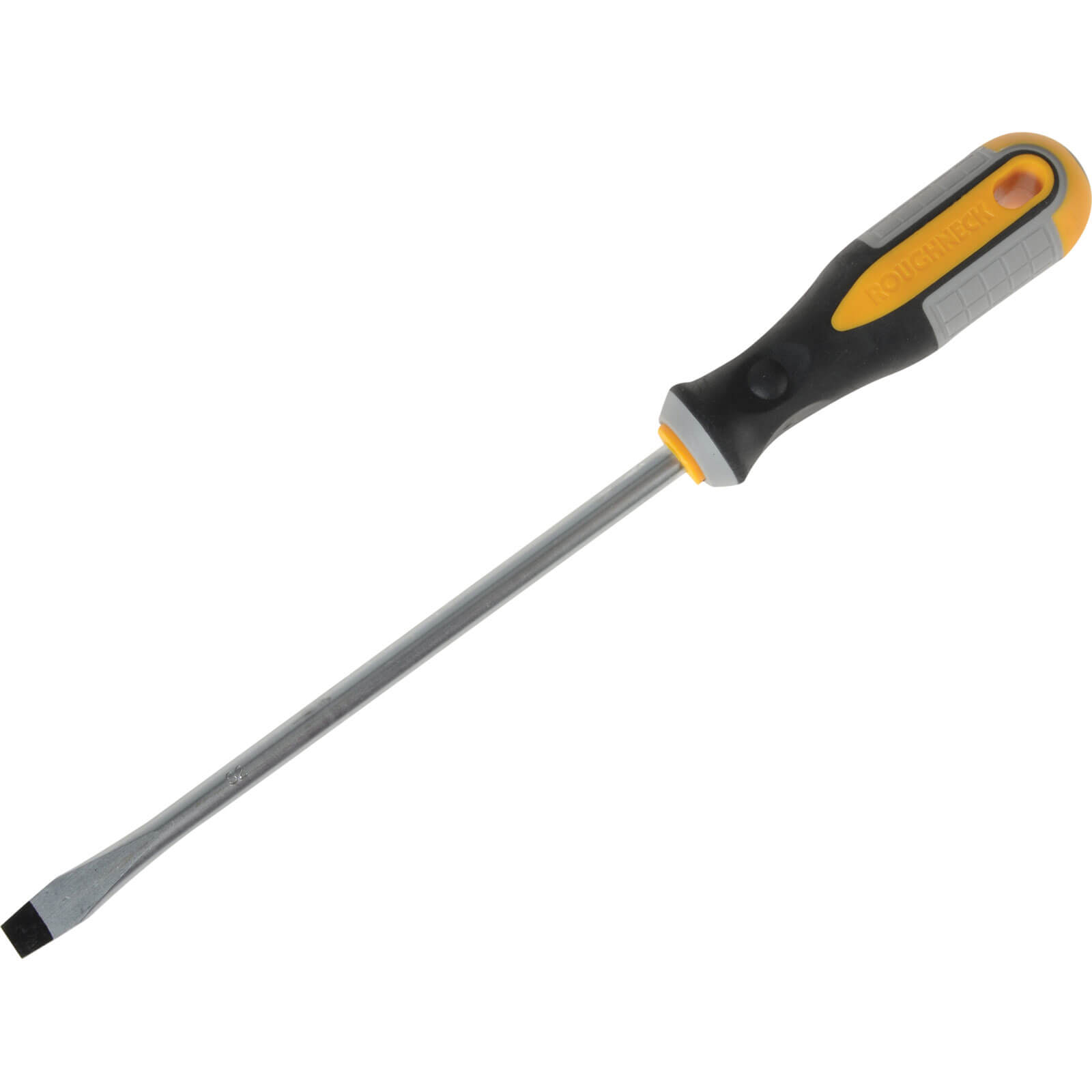 Image of Roughneck 10mm x 200mm Magnetic Tip Slotted Flared Screwdriver with Soft Grip Handle