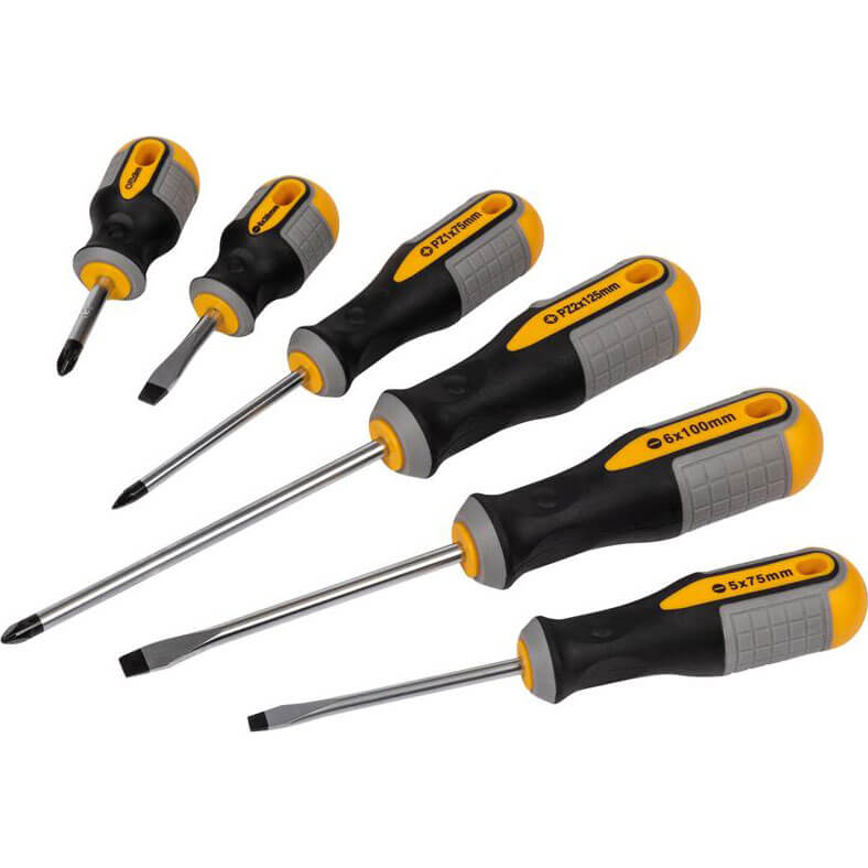 Image of Roughneck 6 Piece Magnetic Tip Screwdriver Set with Soft Grip Handles