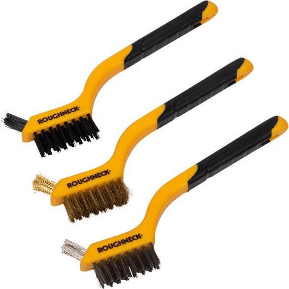 Image of Roughneck 3 Piece Soft Grip Mini Wire Brush Set