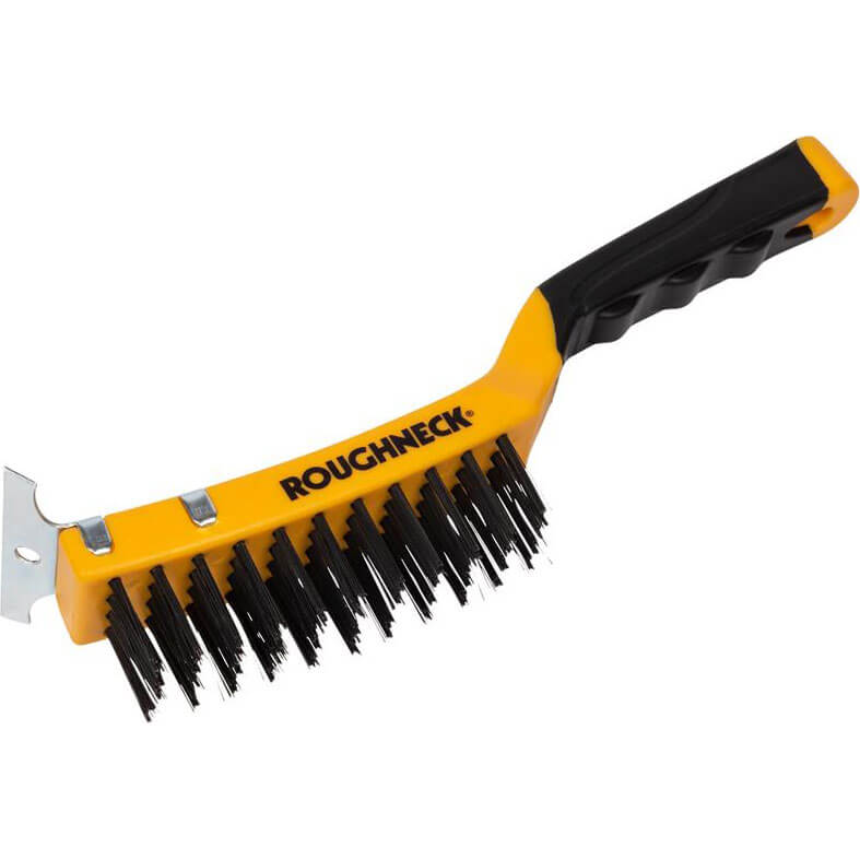 Image of Roughneck Carbon Steel Wire Brush 300mm 12 with Integrated Scraper