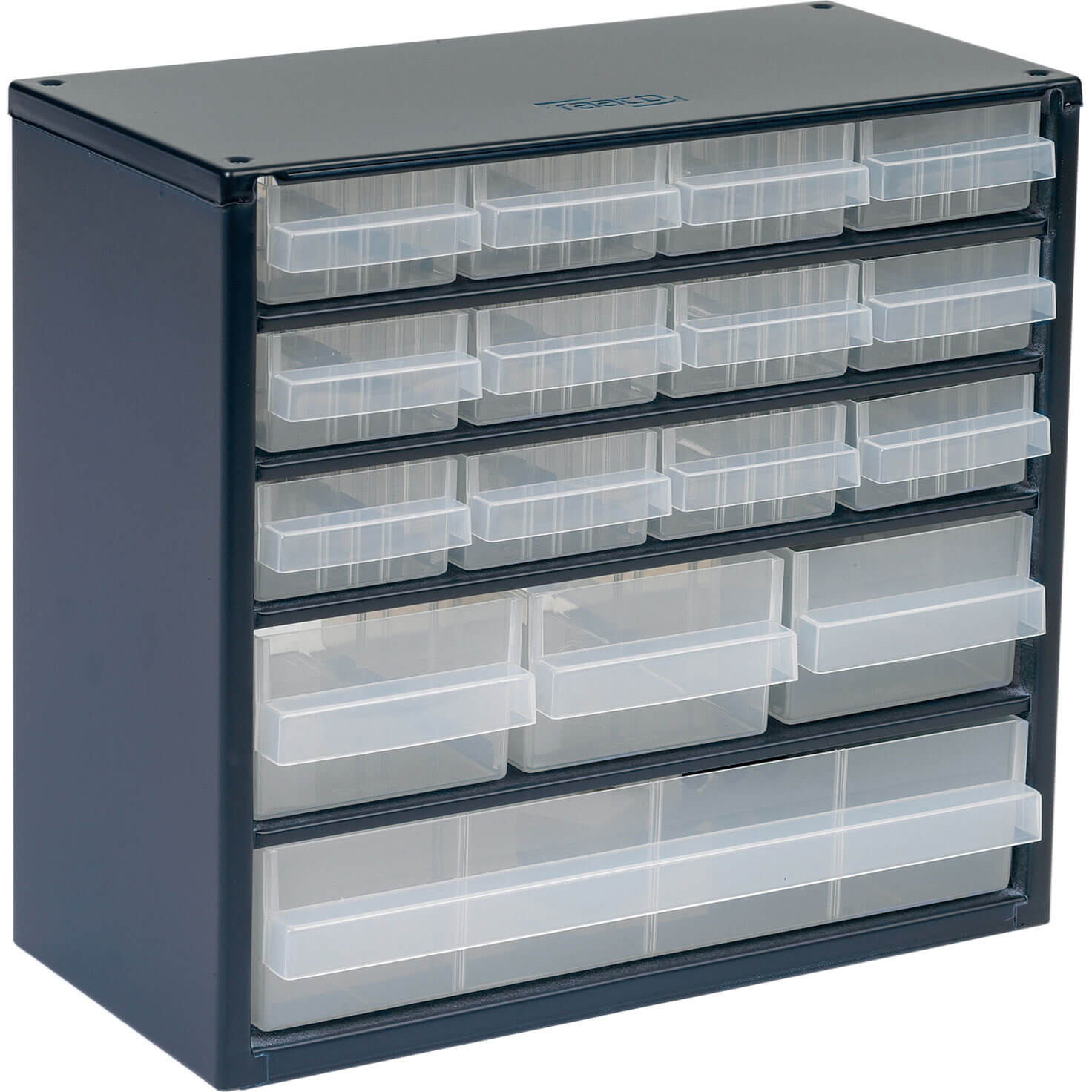 Image of Raaco Metal Cabinet with 16 Drawers 283 x 306 x 150mm