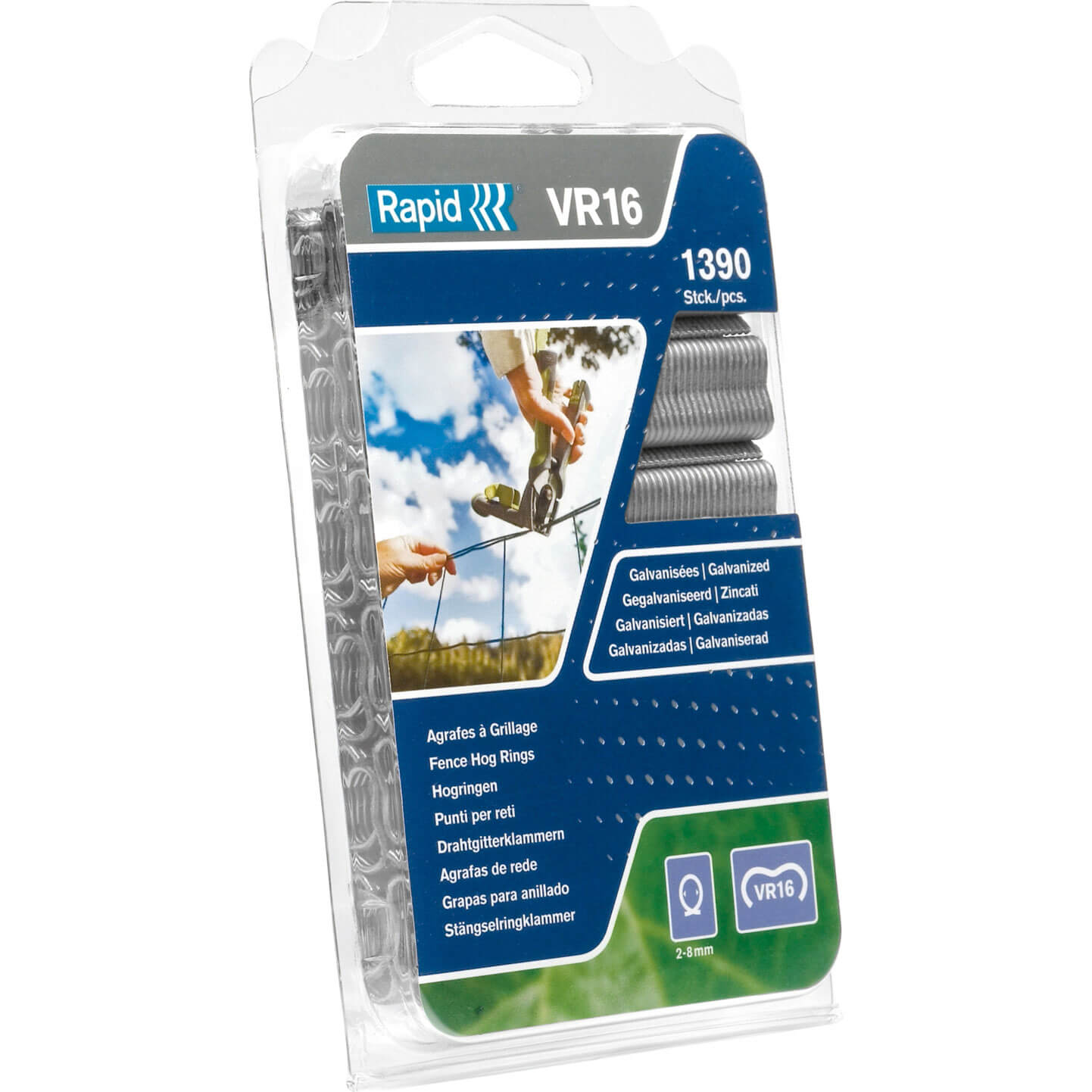 Image of rapid vr22 fence hog rings pack of 215 green