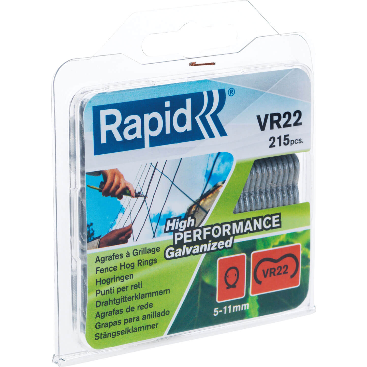 Image of rapid vr22 fence hog rings pack of 215 galvanised