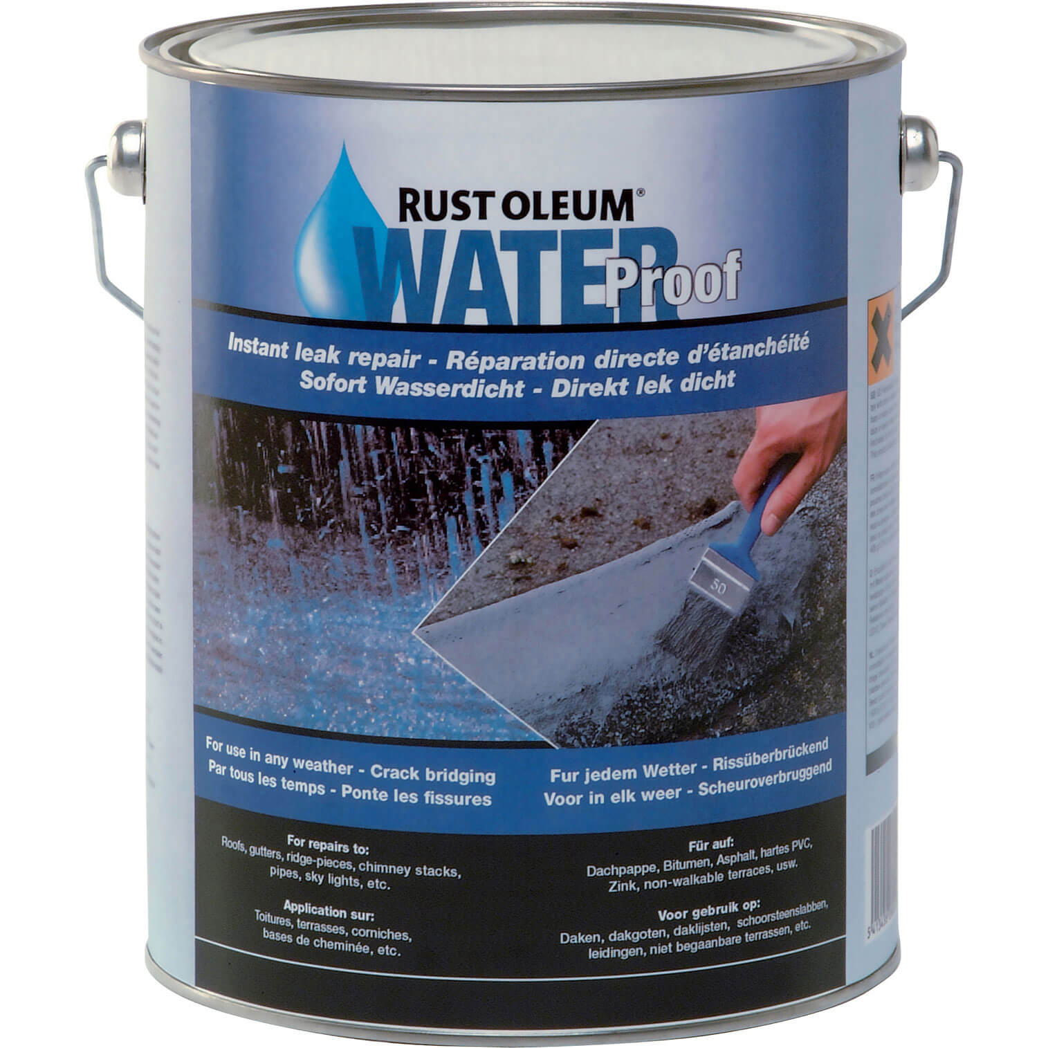 Image of Rust Oleum 3486 Immediate Water Proof Repair Compound 5 Litre for Gutters Ridges and Roofs