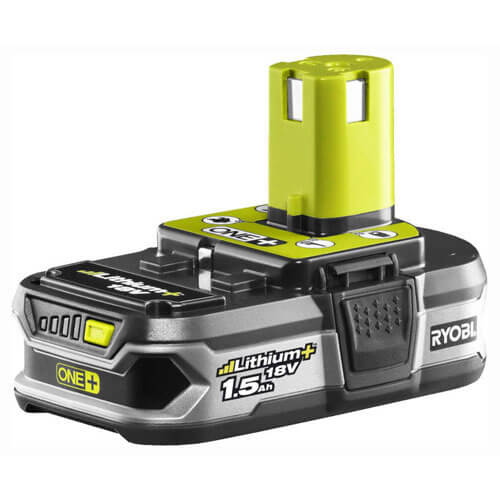 Image of Ryobi RB18L15 18v Cordless Lithium Ion Slim Battery with Fuel Gauge 15ah for ONE Compatible Tools