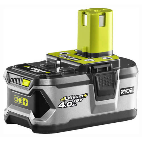 Image of Ryobi RB18L40 18v Cordless Lithium Ion Battery with Fuel Gauge 4ah for ONE Compatible Tools