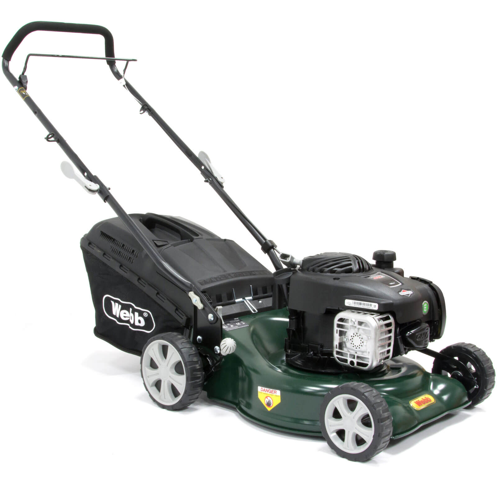 Image of Webb R16HP Push Petrol Rotary Lawnmower 420mm Cut with Steel Deck and Briggs and Stratton 4 Stroke Engine