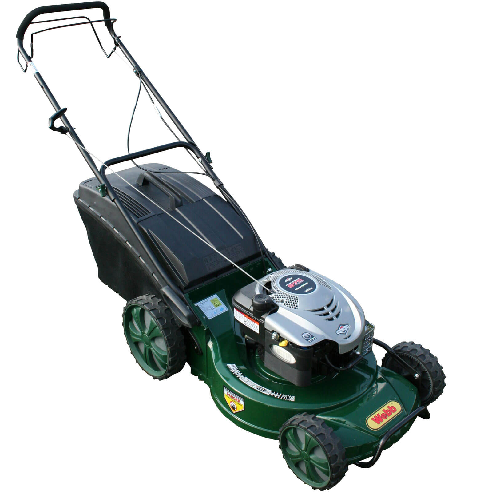 Image of Webb R19A Self Propelled Petrol 3 in 1 Rotary Lawnmower with Alloy Deck and Briggs and Stratton 4 Stroke Engine