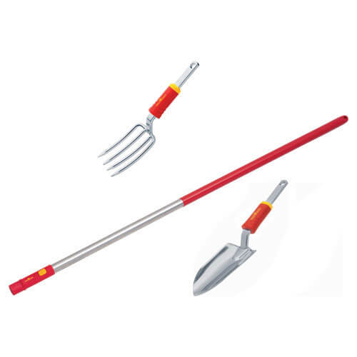 Image of Wolf Garten Multi Change Garden Hand Fork and Trowel Aluminium Handle 1500mm