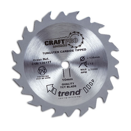 Image of Trend Craft Saw Blade 160mm x12T x16 Thin Saw Blades Circular Saw Blade 160mm