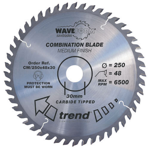 Image of Trend Saw Blade Comb 250mmx48Tx30mm Saw Blades Circular Saw Blade 250mm