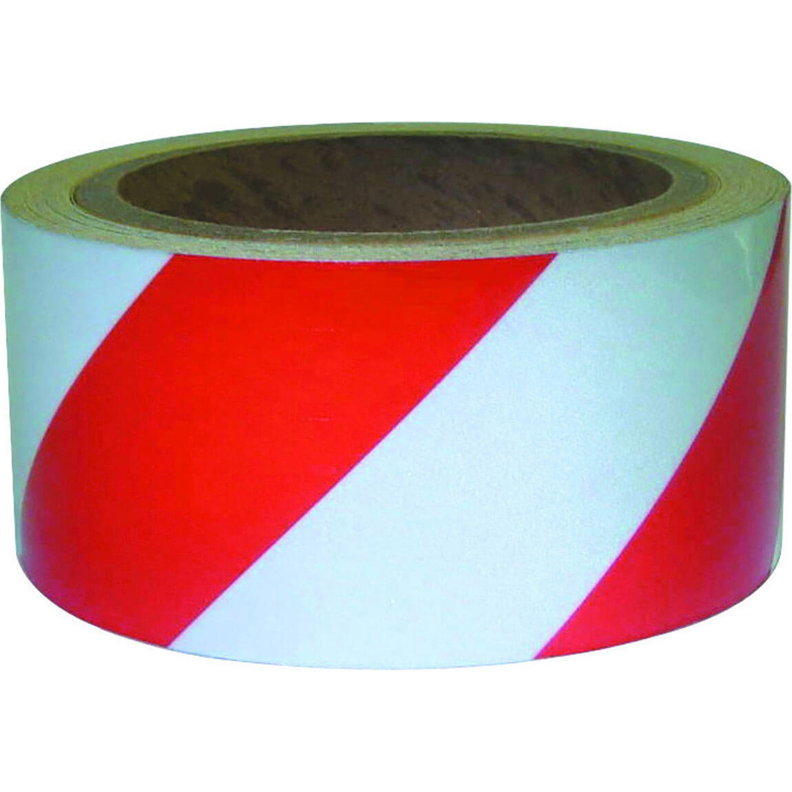 Image of Adhesive Hazard Tape Red White Stripe 50mm Wide x 33m Roll