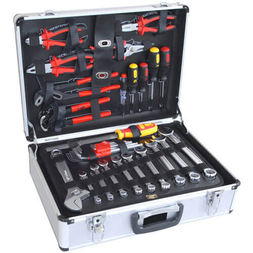 Image of 127 piece hand tool kit in aluminium case