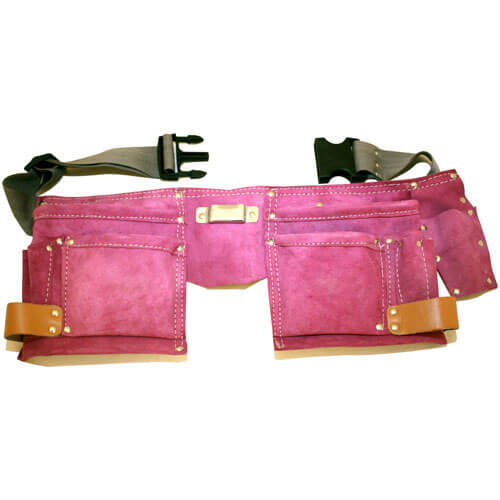 Image of Ladies Pink Leather Double Tool Pouch