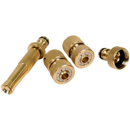 Image of Brass 4 Piece Watering Accessory Set for 125mm 12 Hose Pipes