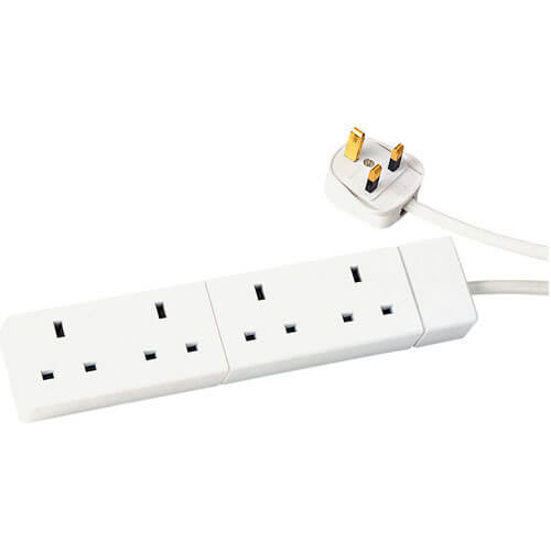 Image of 4 Socket Extension Lead with 1 Metre Cable 13amp 240v