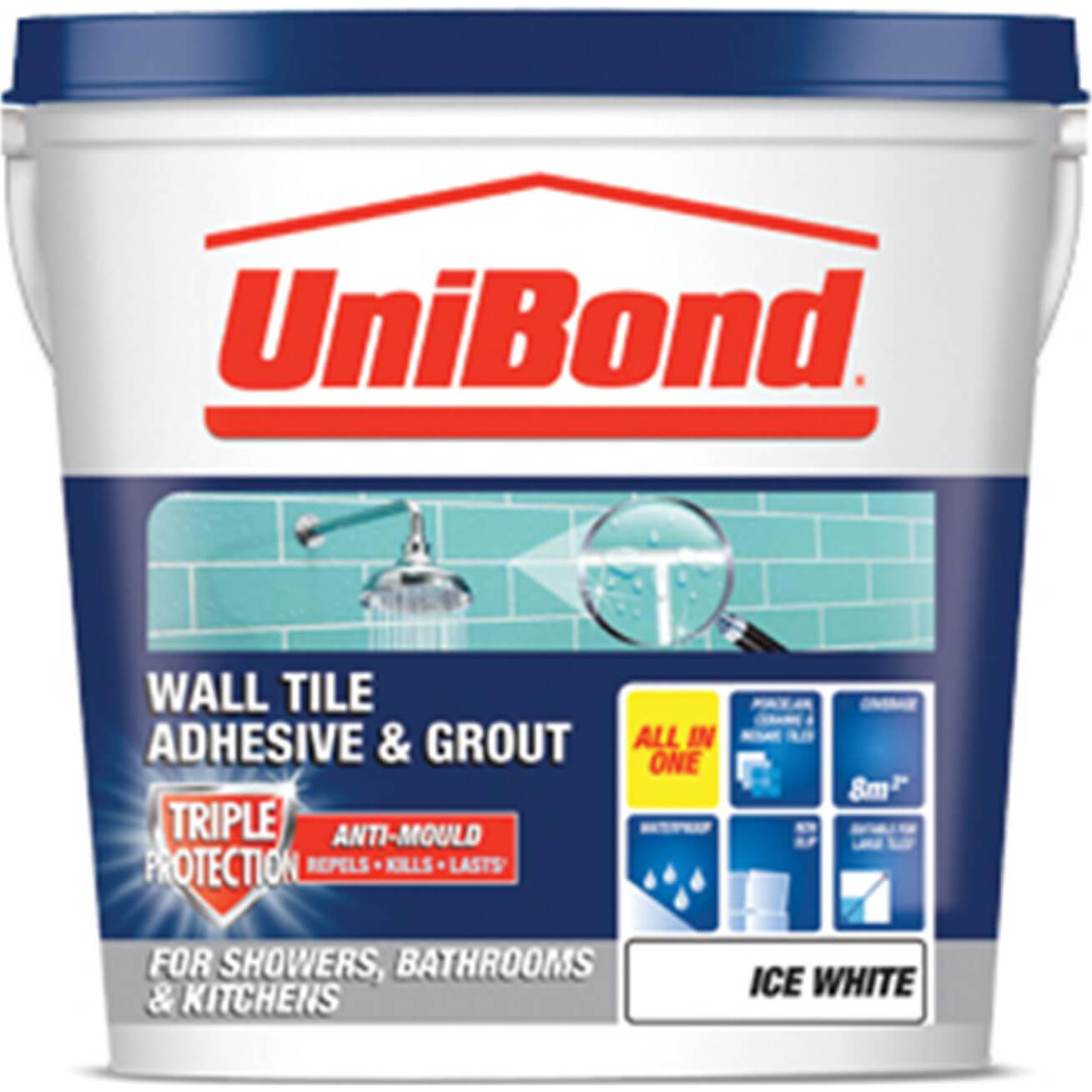 Image of Unibond Anti Mould Wall Tile Adhesive and Grout 64kg