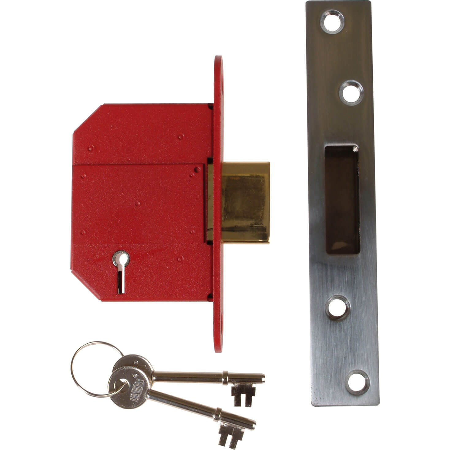 Image of Union Locks Strongbolt 2100S BS 5 Lever Mortice Deadlock 68mm Satin Chrome