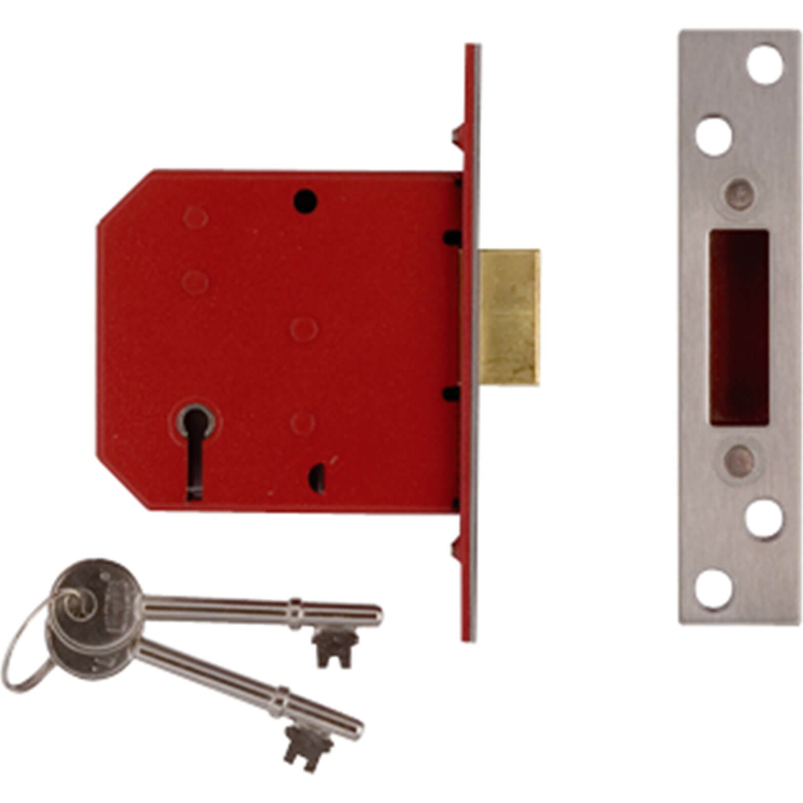 Image of Union Locks 2101 5 Lever Mortice Deadlock Satin Chrome Finish 65mm 25