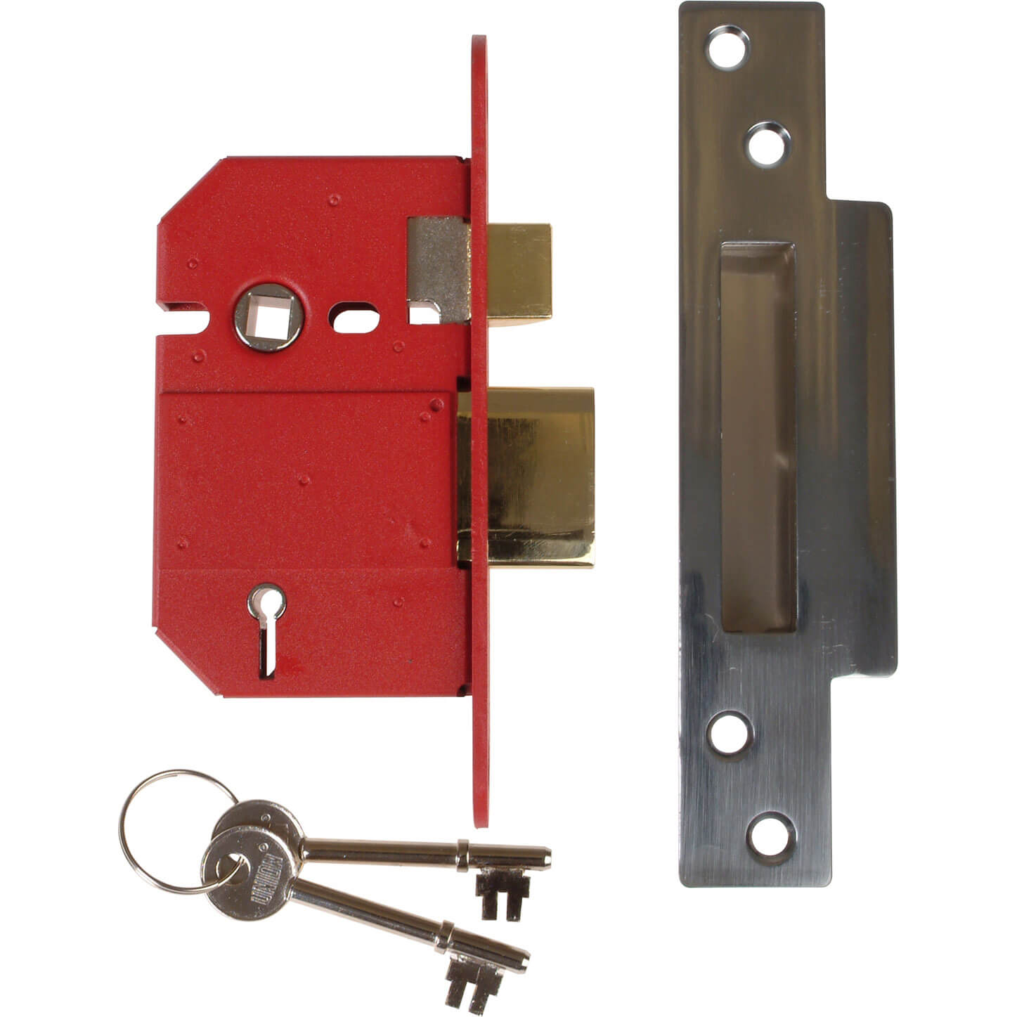 Image of Union Locks Strongbolt 2200S BS 5 Lever Mortice Sash Lock 68mm Satin Chrome