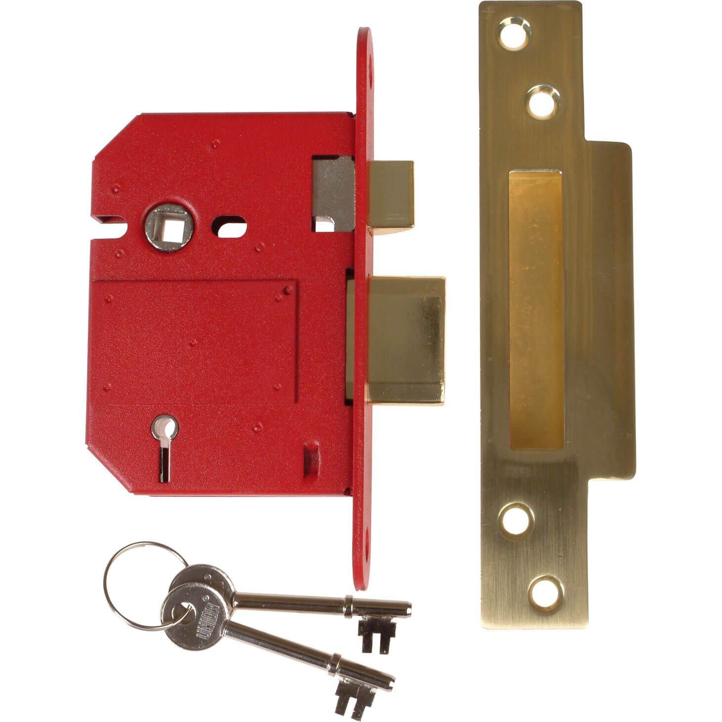 Image of Union Locks Strongbolt 2200S BS 5 Lever Mortice Sash Lock 81mm Satin Brass