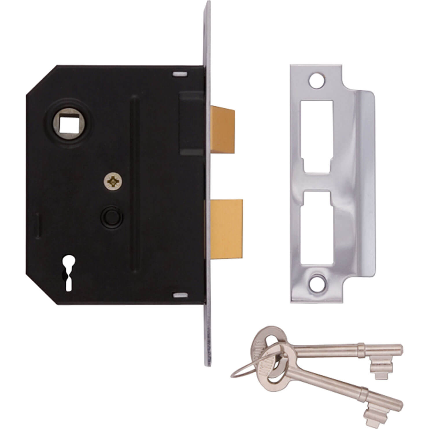 Image of Union Locks 2295 2 Lever Mortice Sash Lock Chrome Finish 63mm 25