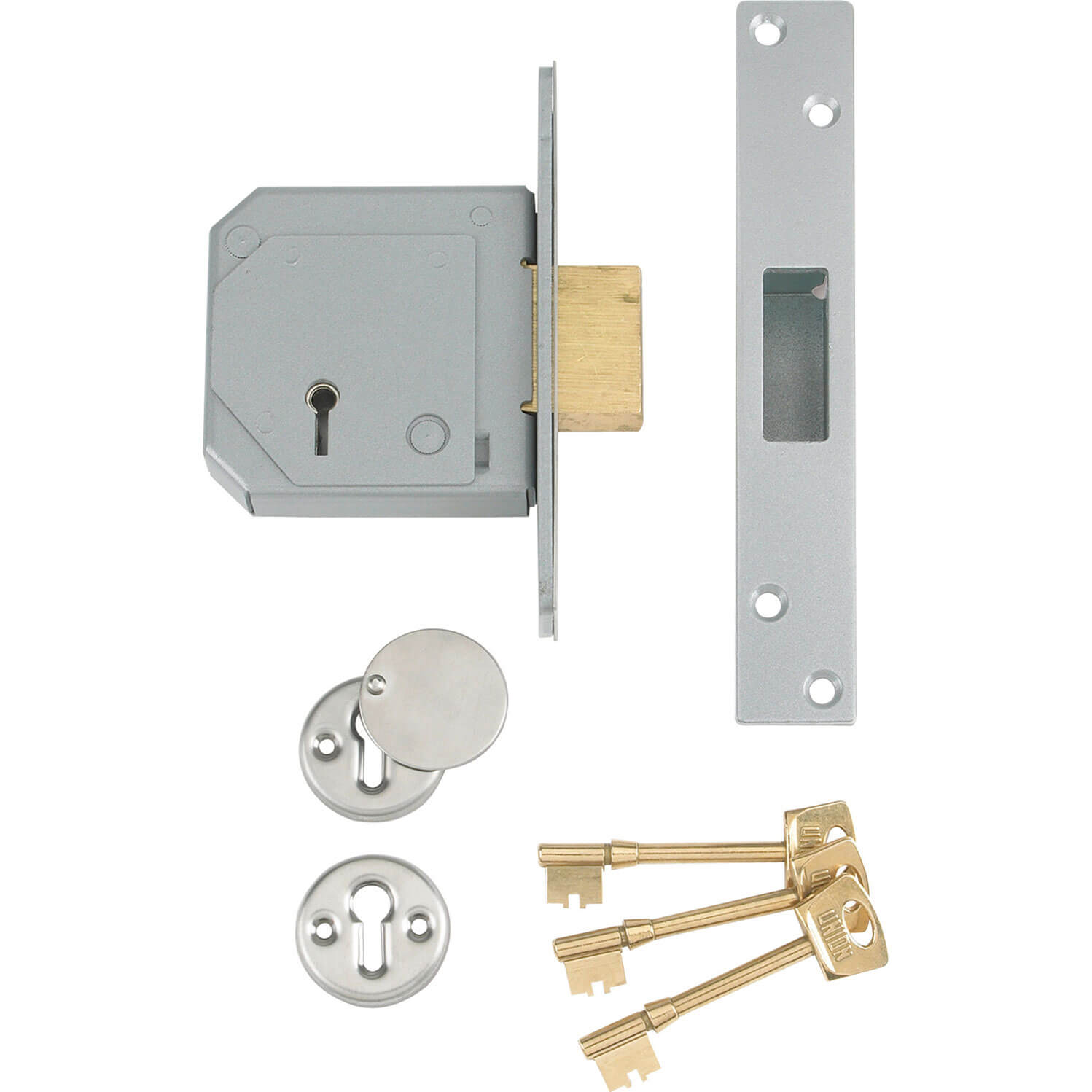 Image of Union Locks 3G114E 5 Lever Mortice Deadlock CSeries 67mm Brass