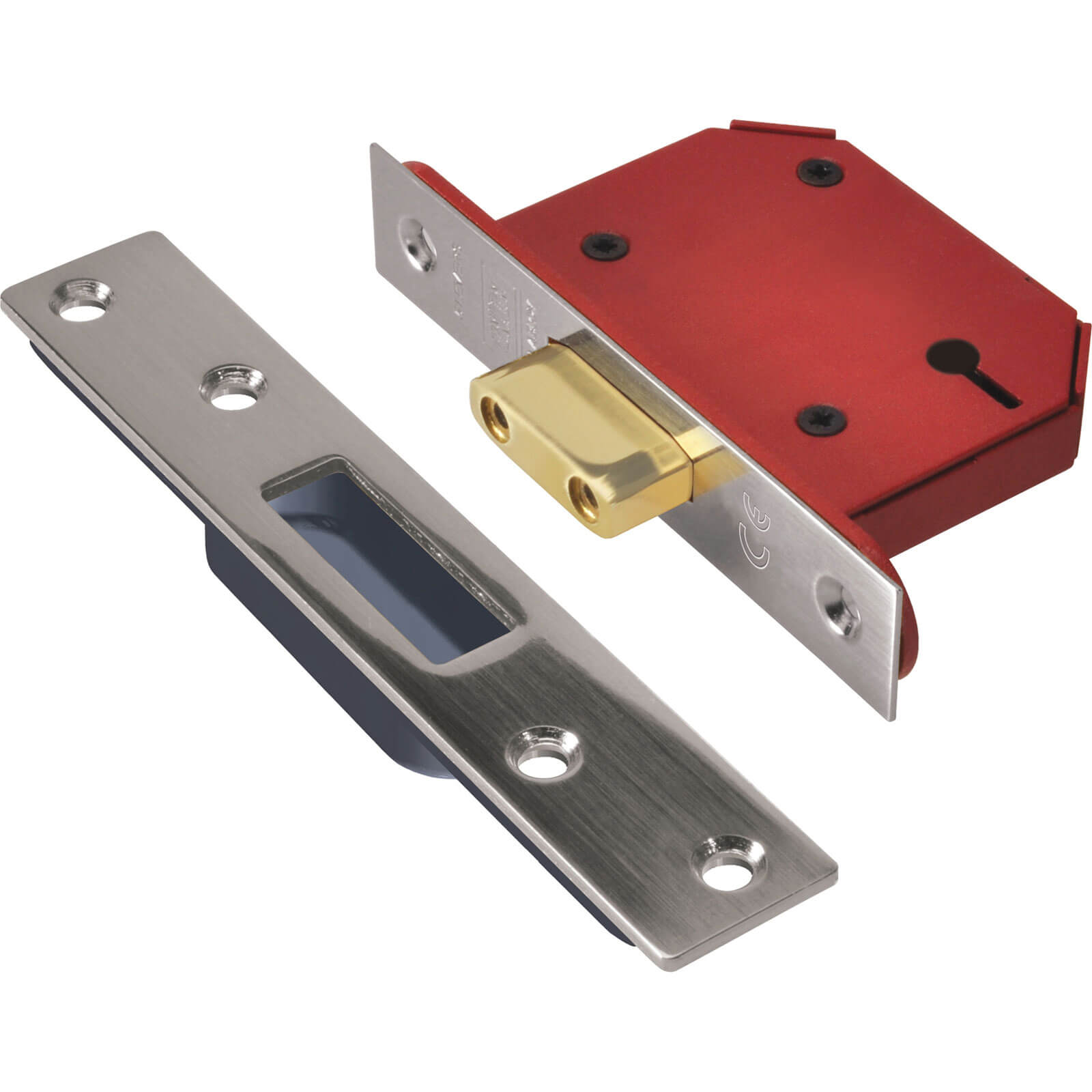 Image of Union Strongbolt 3 Lever Mortice Deadlock Stainless Steel 79mm