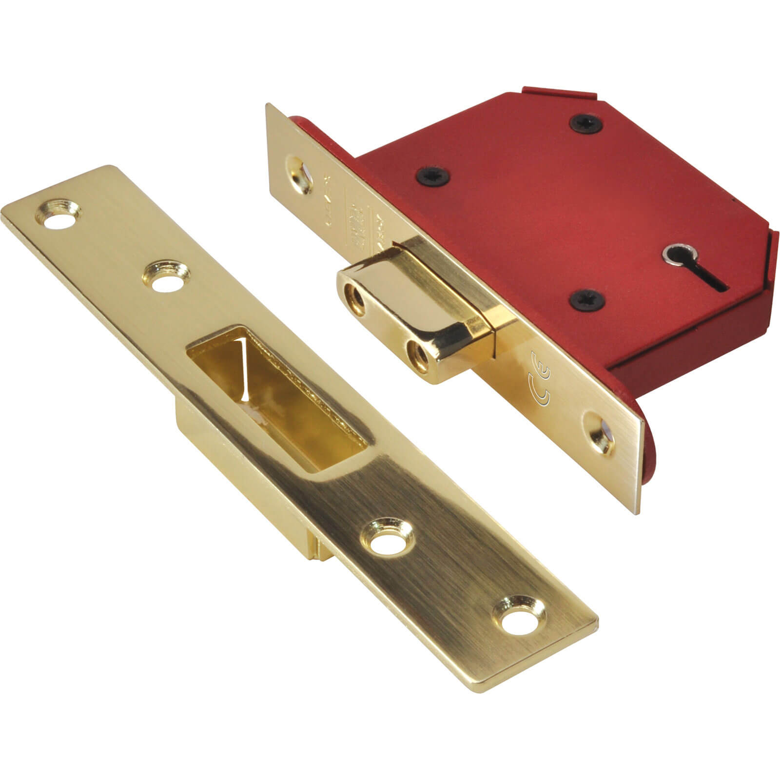 Image of Union Strongbolt 5 Lever Mortice Deadlock Polished Brass 79mm